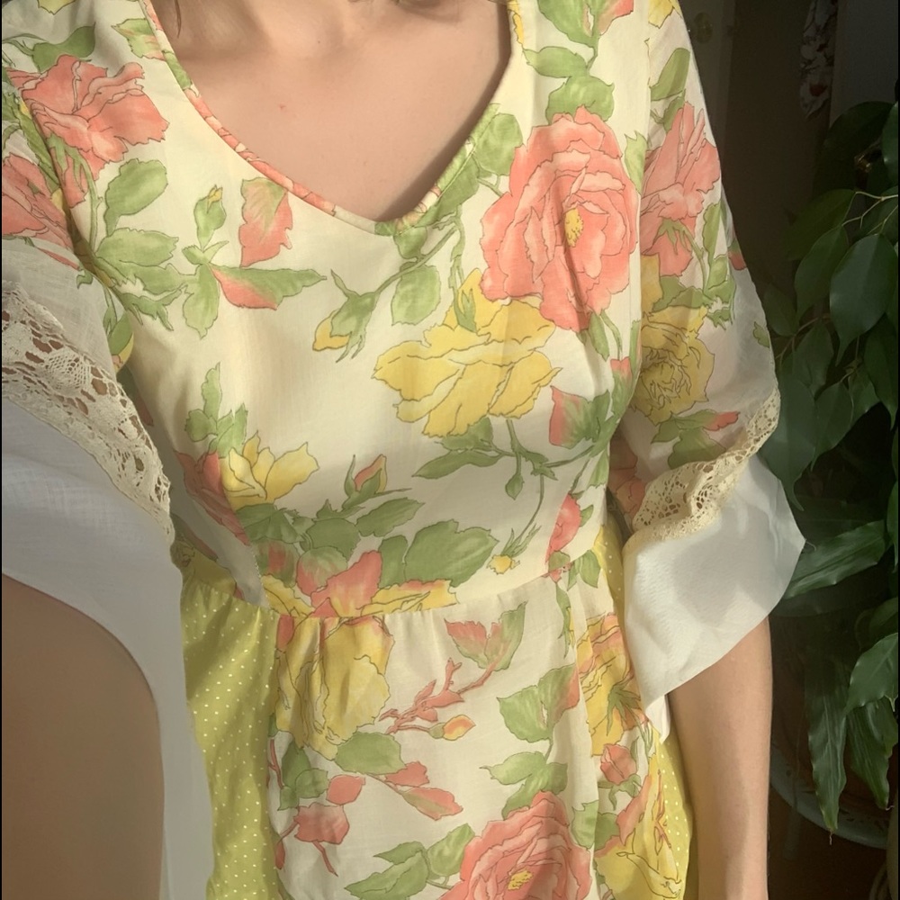 Chessa Davis Vintage 1970s floral summer maxi dress s/m